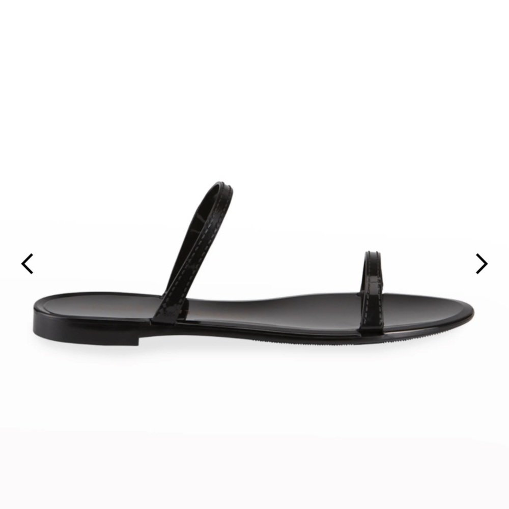 Stuart Weitzman Sawyer Black Jelly Slide Sandals 6 - Picture 3 of 8
